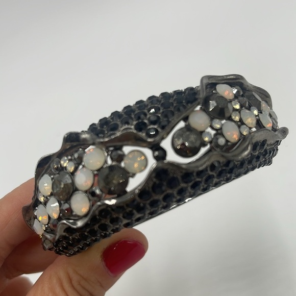 Crystal Rhinestone Evening Bangle Bracelet - Picture 9 of 9